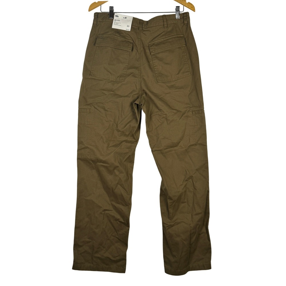 Mode Of One Mens Army Brown Relaxed Fit Straight Leg Utility Pants 30 - Picture 3 of 15